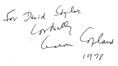 Autograph of Aaron Copland